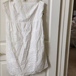 Women’s size 16 white eyelet strapless dress NWT
